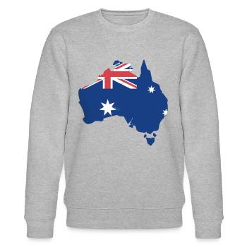 Australien Flagge Kontinent Gday Mate australisch - Stanley/Stella Unisex Bio-Sweatshirt CHANGER  - Grau meliert - Vorne - Nik (191cm) & Marisol (170cm)