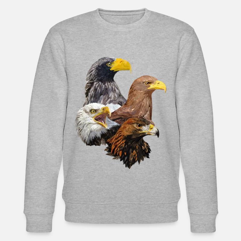 Raubvögel - Stanley/Stella Unisex Bio-Sweatshirt CHANGER  - Grau meliert