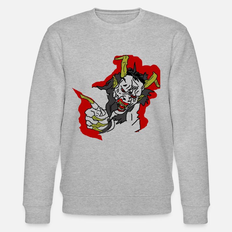 Devil Krampus Halloween Perchte - Stanley/Stella CHANGER Unisex Organic Sweatshirt - heather grey