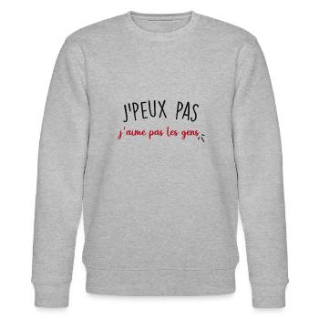 j peux pas j aime pas les gens - Sweat bio CHANGER Stanley/Stella Unisexe - gris chiné - Devant - Nik (191cm) & Marisol (170cm)