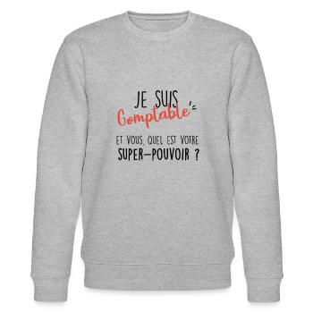 je suis comptable - Sweat bio CHANGER Stanley/Stella Unisexe - gris chiné - Devant - Nik (191cm) & Marisol (170cm)