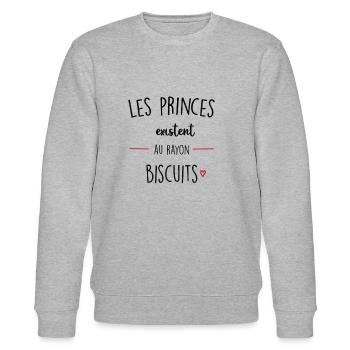 les princes - Sweat bio CHANGER Stanley/Stella Unisexe - gris chiné - Devant - Nik (191cm) & Marisol (170cm)