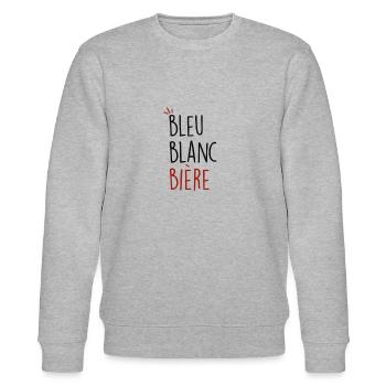bleu blanc bière - Sweat bio CHANGER Stanley/Stella Unisexe - gris chiné - Devant - Nik (191cm) & Marisol (170cm)