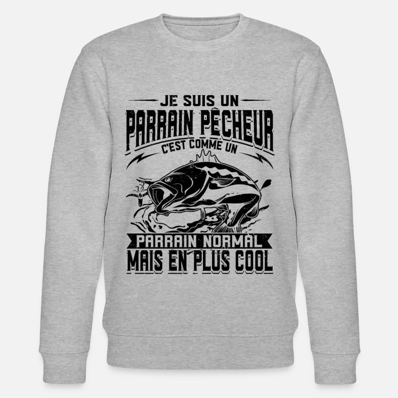Pêcheur Poisson Parrain Pêcheur - Sweat bio CHANGER Stanley/Stella Unisexe - gris chiné