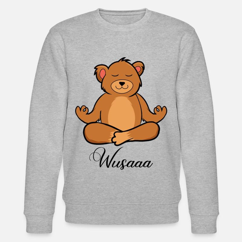Auszeit Durchatmen Wusaaa Bär - Stanley/Stella Unisex Bio-Sweatshirt CHANGER - Grau meliert