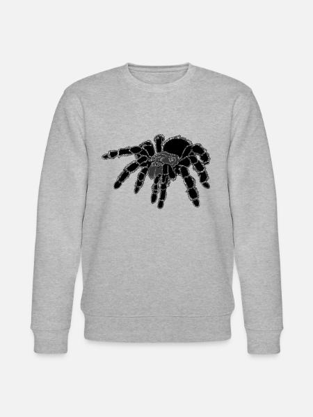 Tarantula, spider, large spider, black - Stanley/Stella CHANGER Unisex Organic Sweatshirt - heather grey