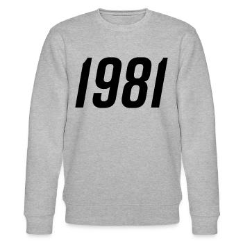 1981 Geburtsjahr Geburtstag - Stanley/Stella Unisex Bio-Sweatshirt CHANGER  - Grau meliert - Vorne - Nik (191cm) & Marisol (170cm)