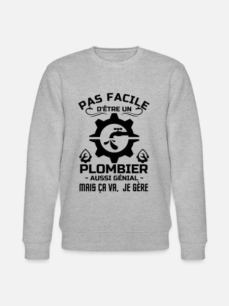 Plombier - Sweat bio CHANGER Stanley/Stella Unisexe - gris chiné