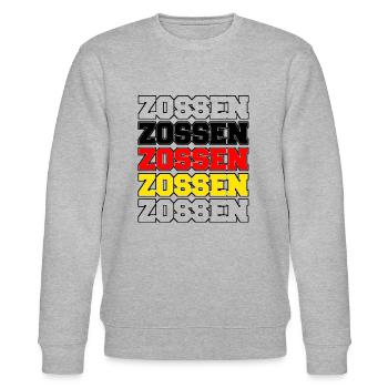 Zossen in schwarz rot gold - Stanley/Stella Unisex Bio-Sweatshirt CHANGER  - Grau meliert - Vorne - Nik (191cm) & Marisol (170cm)