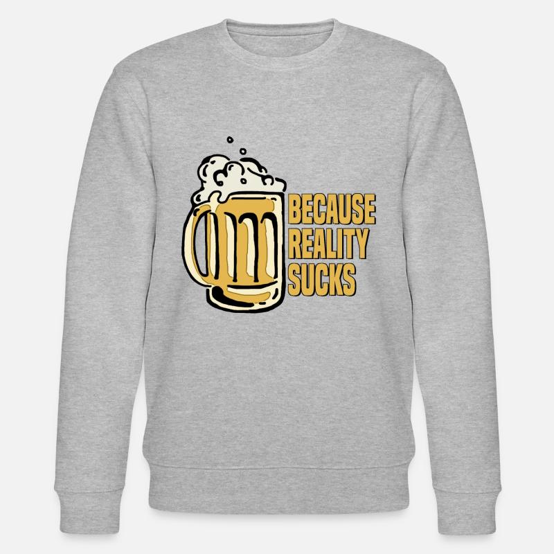 beer reality sucks - Stanley/Stella Unisex Bio-Sweatshirt CHANGER  - Grau meliert