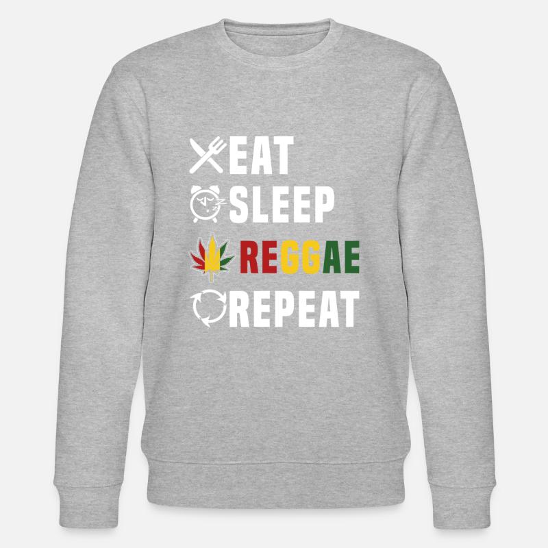 Eat Sleep Reggae Repeat - Stanley/Stella CHANGER Unisex Organic Sweatshirt - heather grey