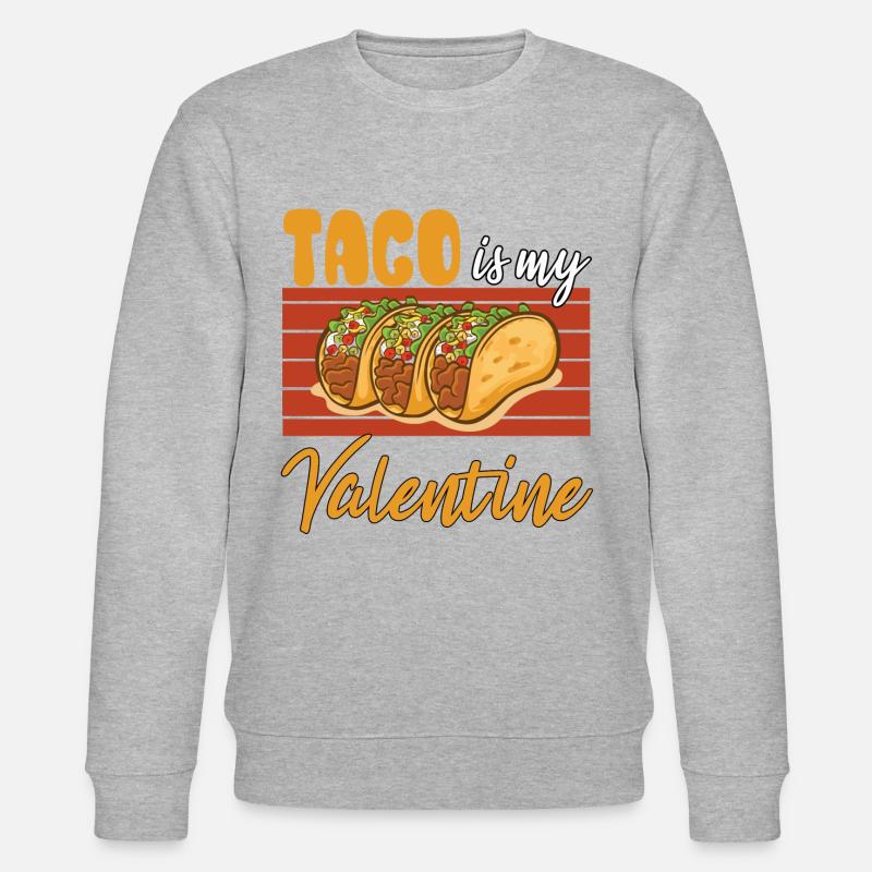 taco is my valentine - Stanley/Stella Unisex Bio-Sweatshirt CHANGER - Grau meliert