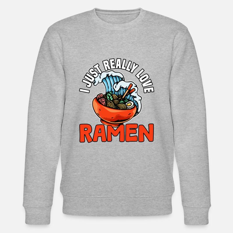 i just really like ramen - Stanley/Stella Unisex Bio-Sweatshirt CHANGER  - Grau meliert