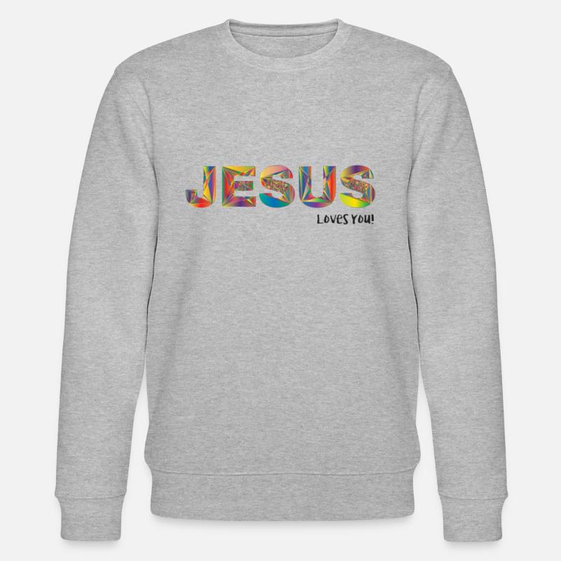 Jesus liebt dich - Stanley/Stella Unisex Bio-Sweatshirt CHANGER  - Grau meliert