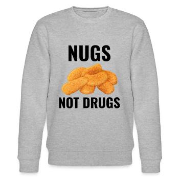 Chicken Nuggets Fast Food Lustiger Spruch - Stanley/Stella Unisex Bio-Sweatshirt CHANGER  - Grau meliert - Vorne - Nik (191cm) & Marisol (170cm)