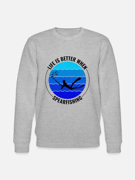 Speerfischen Speerfischen Speerfischer Fischen - Stanley/Stella Unisex Bio-Sweatshirt CHANGER  - Grau meliert