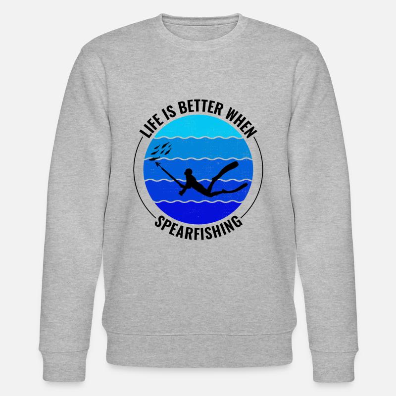 Speerfischen Speerfischen Speerfischer Fischen - Stanley/Stella Unisex Bio-Sweatshirt CHANGER  - Grau meliert