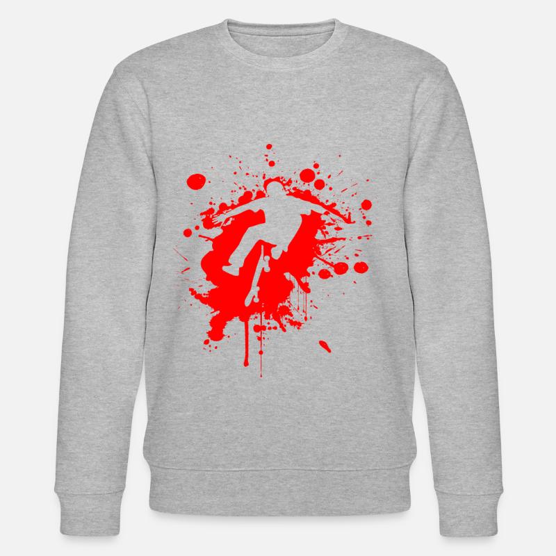 SK8 est GR8 Rouge - Sweat bio CHANGER Stanley/Stella Unisexe - gris chiné