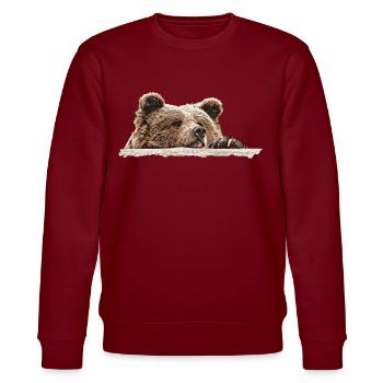 Isa Denkerpose - Stanley/Stella Unisex Bio-Sweatshirt CHANGER  - Burgunderrot - Vorne - Nik (191cm) & Marisol (170cm)