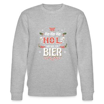 Hässlicher Weihnachtspullover Lustige Tiere Lustiges Bier - Stanley/Stella Unisex Bio-Sweatshirt CHANGER  - Grau meliert - Vorne - Nik (191cm) & Marisol (170cm)