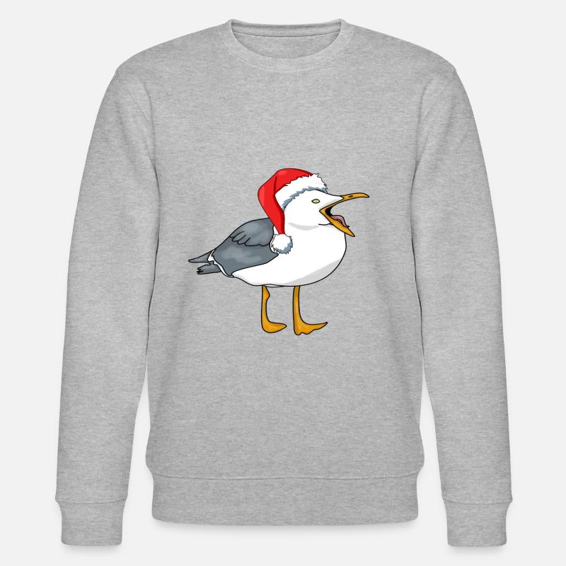 möwe mit weihnachtsmütze - Stanley/Stella Unisex Bio-Sweatshirt CHANGER  - Grau meliert