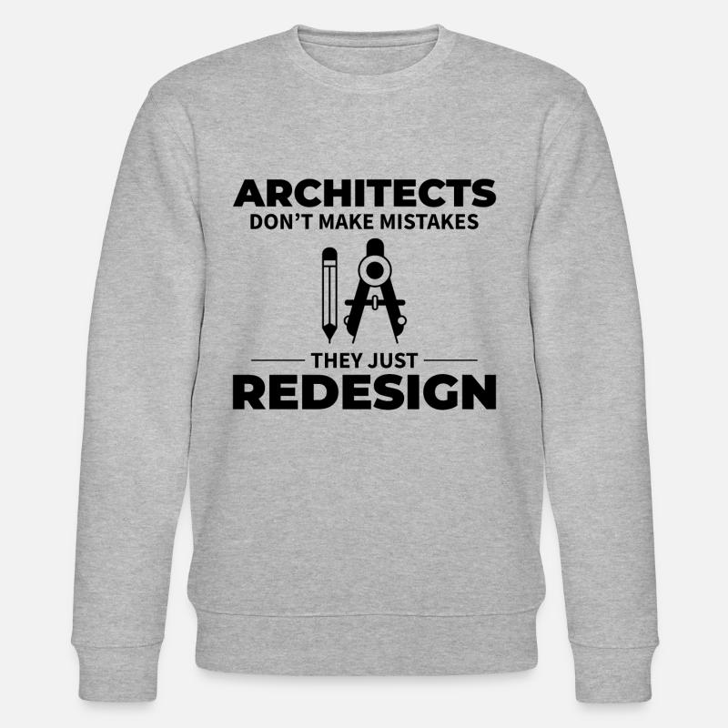 Architect: Redesigning Instead of Mistakes! - Stanley/Stella CHANGER Unisex Organic Sweatshirt - heather grey