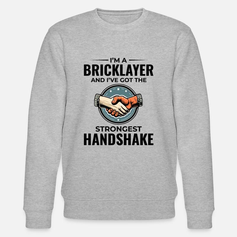 Bricklayer Wit: Crafting Solid Handshakes - Stanley/Stella CHANGER Unisex Organic Sweatshirt - heather grey