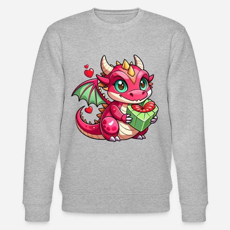 Farbenfroher Drache - Stanley/Stella Unisex Bio-Sweatshirt CHANGER  - Grau meliert