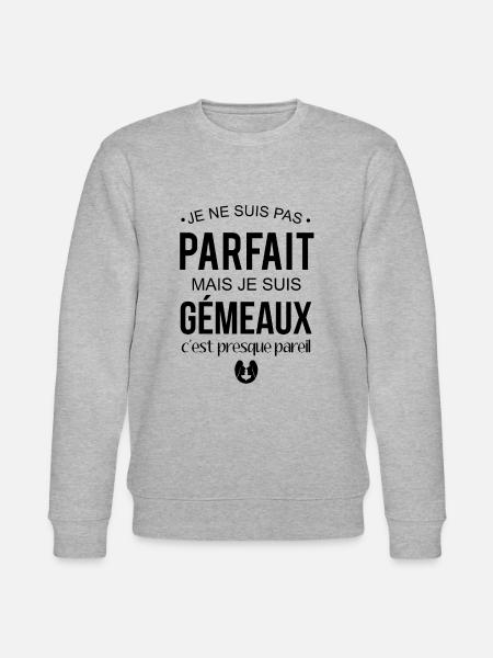 Je suis gémeaux (homme) - Sweat bio CHANGER Stanley/Stella Unisexe - gris chiné