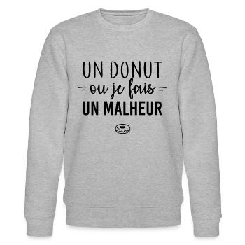 Un donut - Sweat bio CHANGER Stanley/Stella Unisexe - gris chiné - Devant - Nik (191cm) & Marisol (170cm)
