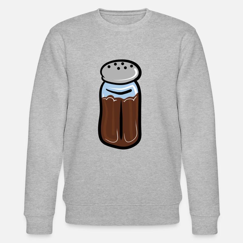 Pfefferstreuer / Pfeffer Geschenkidee für Köche - Stanley/Stella Unisex Bio-Sweatshirt CHANGER  - Grau meliert
