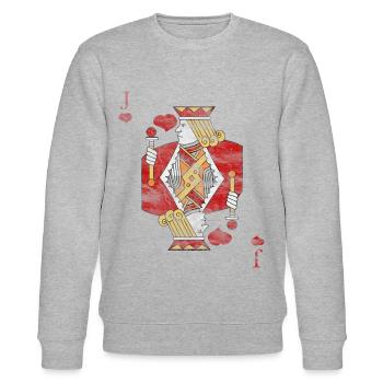 Bube Herz Vintage Kostüm Valentinstag - Stanley/Stella Unisex Bio-Sweatshirt CHANGER  - Grau meliert - Vorne - Nik (191cm) & Marisol (170cm)