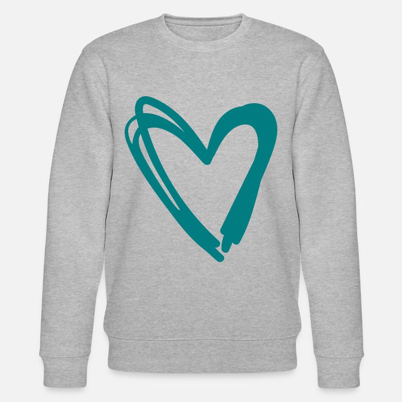 Coeur, Saint Valentin, amour - Sweat bio CHANGER Stanley/Stella Unisexe - gris chiné