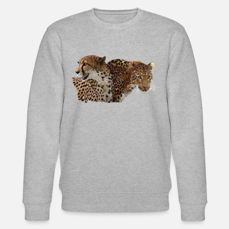 Leopard und Gepard - Stanley/Stella Unisex Bio-Sweatshirt CHANGER  - Grau meliert