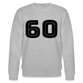 Numéro 60 - Anniversaire - Numéro de maillot - Sweat bio CHANGER Stanley/Stella Unisexe - gris chiné - Devant - Nik (191cm) & Marisol (170cm)
