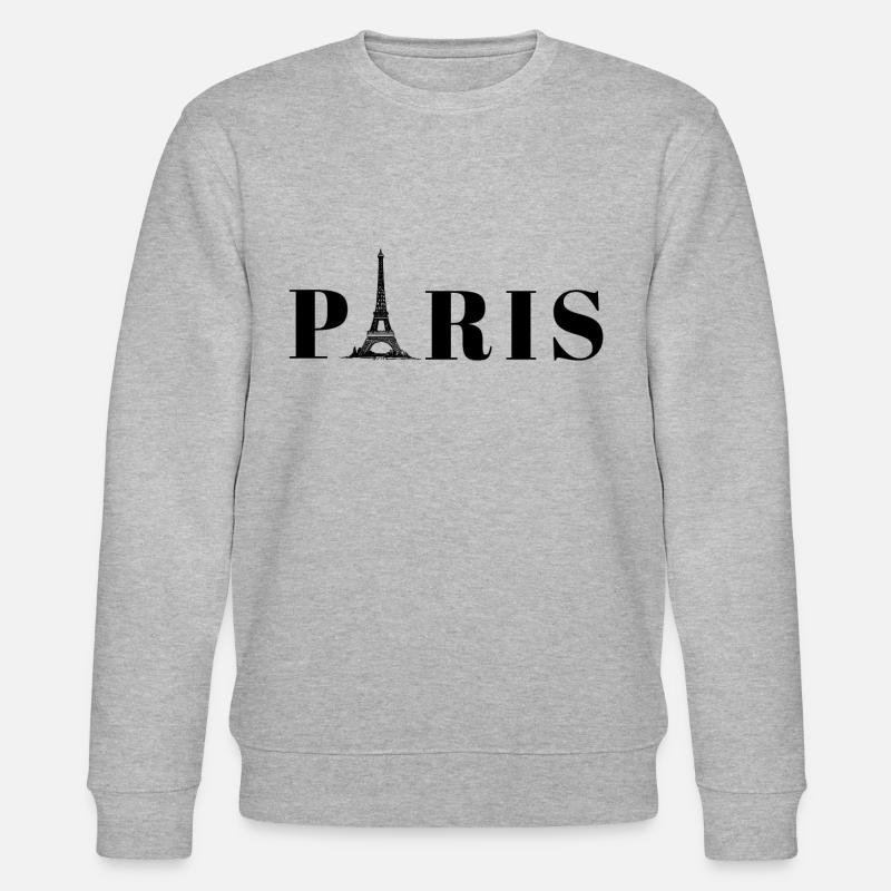 Paris lettering with Eiffel Tower - Stanley/Stella CHANGER Unisex Organic Sweatshirt - heather grey