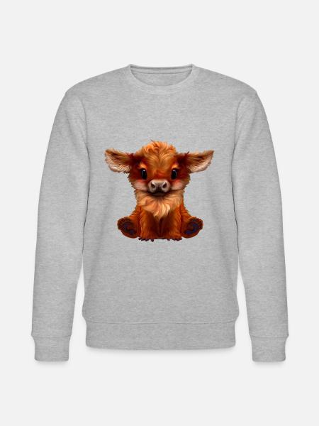 Kuscheln Elch Kind - Stanley/Stella Unisex Bio-Sweatshirt CHANGER - Grau meliert