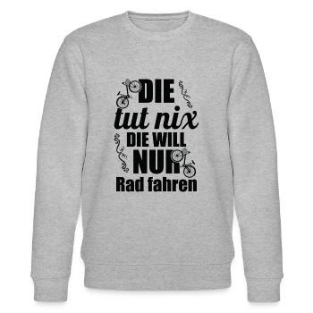 Fahrrad – Shirt Radsport Drahtesel Geschenk - Stanley/Stella Unisex Bio-Sweatshirt CHANGER  - Grau meliert - Vorne - Nik (191cm) & Marisol (170cm)