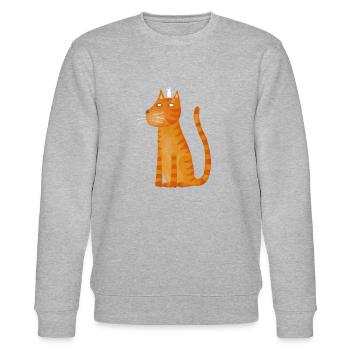 ginger cat and mouse - Stanley/Stella CHANGER Unisex Organic Sweatshirt - heather grey - Front - Nik (191cm) & Marisol (170cm)