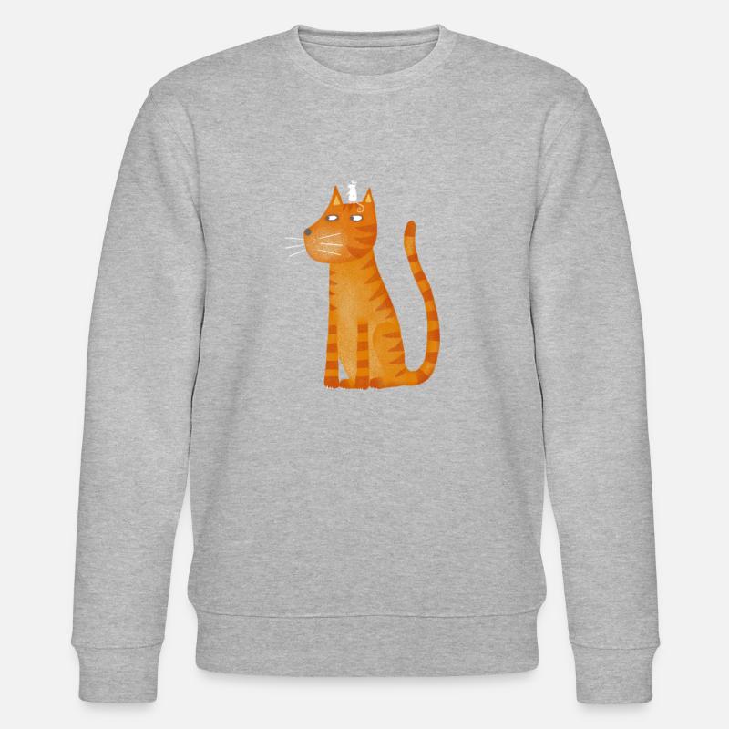ginger cat and mouse - Stanley/Stella CHANGER Unisex Organic Sweatshirt - heather grey