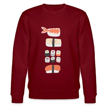 Sushi - Sweat bio CHANGER Stanley/Stella Unisexe - bordeaux - Devant - Nik (191cm) & Marisol (170cm)