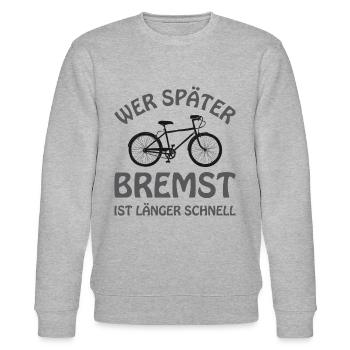 Fahrrad – Shirt Radsport Drahtesel Geschenk - Stanley/Stella Unisex Bio-Sweatshirt CHANGER  - Grau meliert - Vorne - Nik (191cm) & Marisol (170cm)