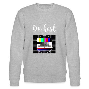 Sendepause Testbild Sendeschluss DDR Fernseher - Stanley/Stella Unisex Bio-Sweatshirt CHANGER  - Grau meliert - Vorne - Nik (191cm) & Marisol (170cm)