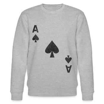 Costume de poker As de pique - Sweat bio CHANGER Stanley/Stella Unisexe - gris chiné - Devant - Nik (191cm) & Marisol (170cm)