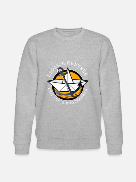 Rentner Segler Skipper Rente Kapitän Yacht Boote - Stanley/Stella Unisex Bio-Sweatshirt CHANGER  - Grau meliert