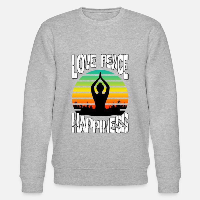 Love peace happiness - Stanley/Stella Unisex Bio-Sweatshirt CHANGER  - Grau meliert