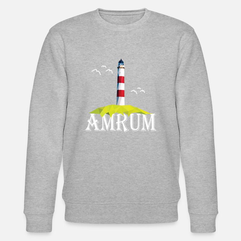 Amrum Nordseeinsel Leuchtturm Möwe Urlaub Geschenk - Stanley/Stella Unisex Bio-Sweatshirt CHANGER - Grau meliert