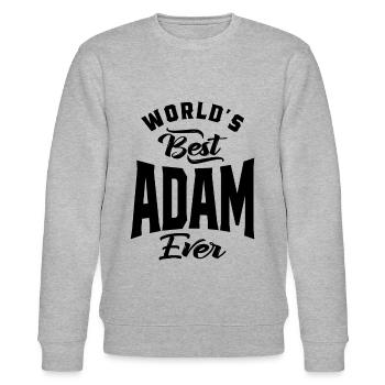 Adam Personalized Name Birthday Gift - Stanley/Stella CHANGER Unisex Organic Sweatshirt - heather grey - Front - Nik (191cm) & Marisol (170cm)
