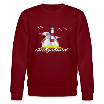 Helgoland North Sea Island Vacation Gift - Stanley/Stella CHANGER Unisex Organic Sweatshirt - burgundy - Front - Nik (191cm) & Marisol (170cm)