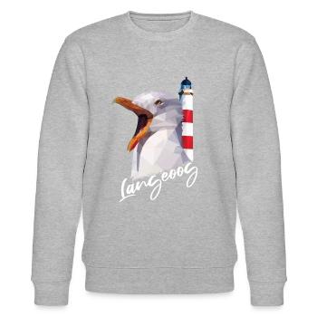 Langeoog North Sea Island Souvenir Gift Idea - Stanley/Stella CHANGER Unisex Organic Sweatshirt - heather grey - Front - Nik (191cm) & Marisol (170cm)